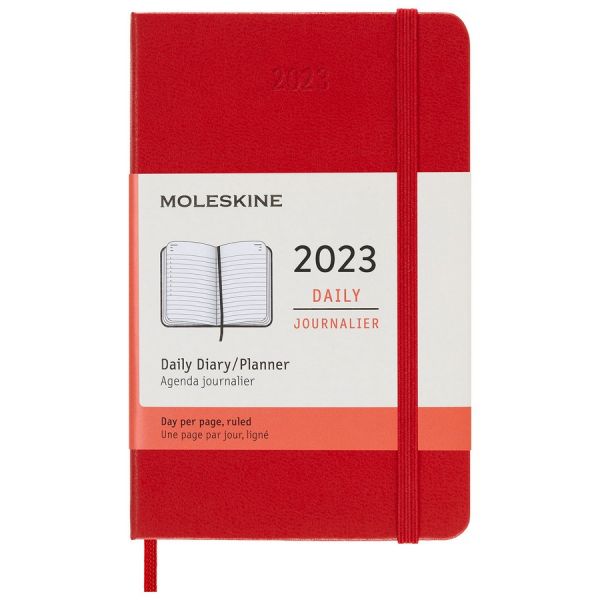 Ежедневник Moleskine CLASSIC Pocket А5 датированный 200 л в линейку красный