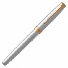 Ручка роллер PARKER Sonnet Core T527 коробка подарочная серебристый/золотой CW1931506
